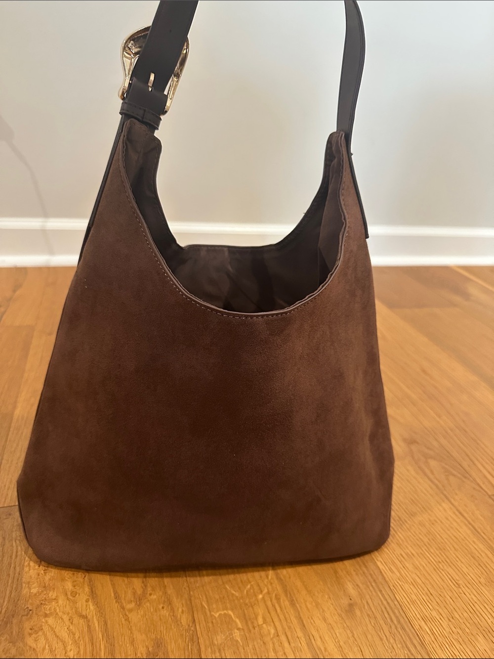 Saks Fifth Avenue Brown Faux Suede/ faux leather bag. New/ never used.